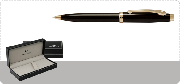 Sheaffer 100 Black Clip Gold Tone Trim Pen