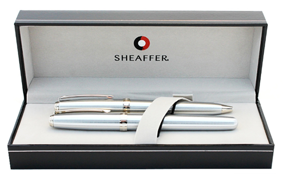 Sheaffer Prelude Ballpoint Pen and Fountain Pen Set with Steel & Steel clamp