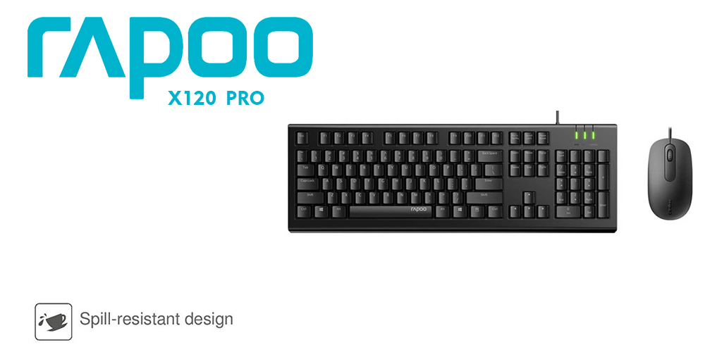  Rapoo X120 Pro Wired Optical Mouse & Keyboard Combo
