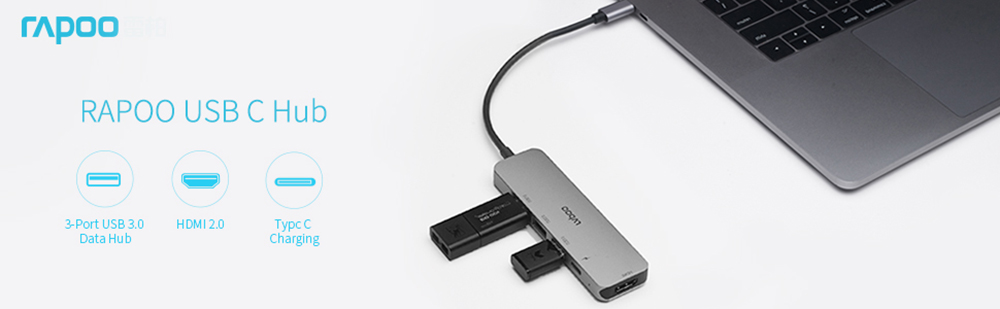 Rapoo XD100- 5 in 1 USB Type-C Hub