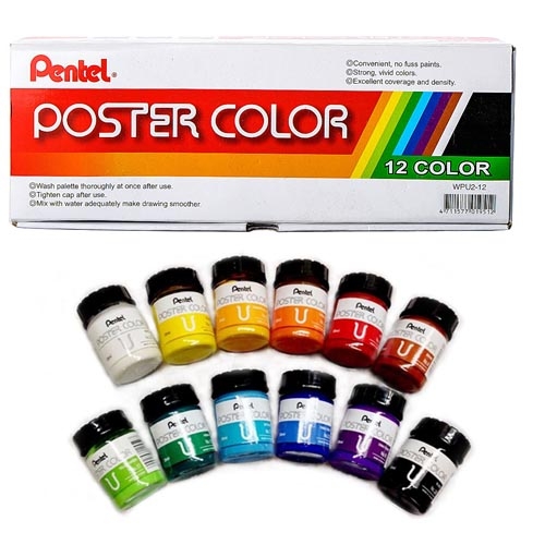 Pentel WPU2-12 Gouache 12 colours