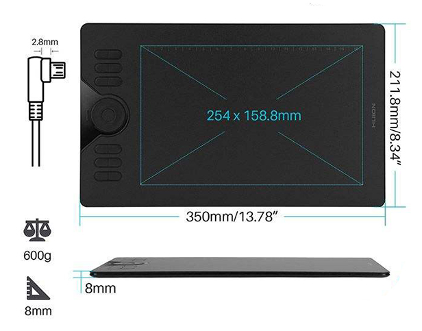 Huion HS610 Graphic tablet with digital pen