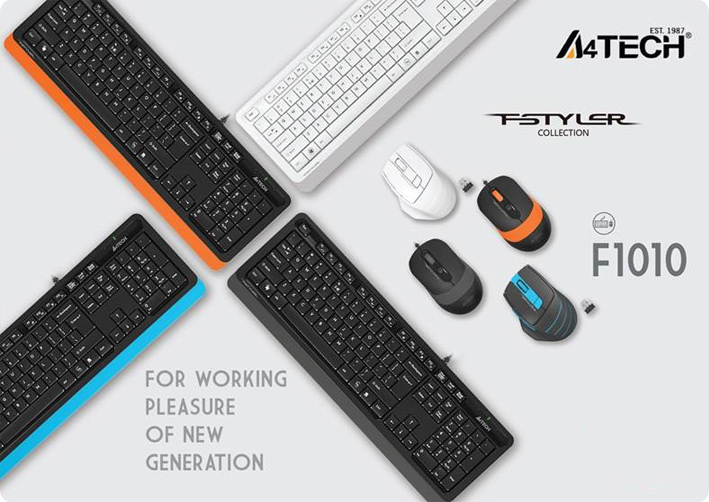 A4Tech FSTYLER F1010 Wired Keyboard and Mouse