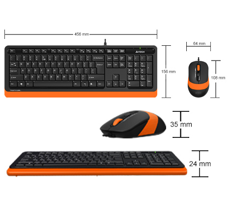 A4Tech FSTYLER F1010 Wired Keyboard and Mouse