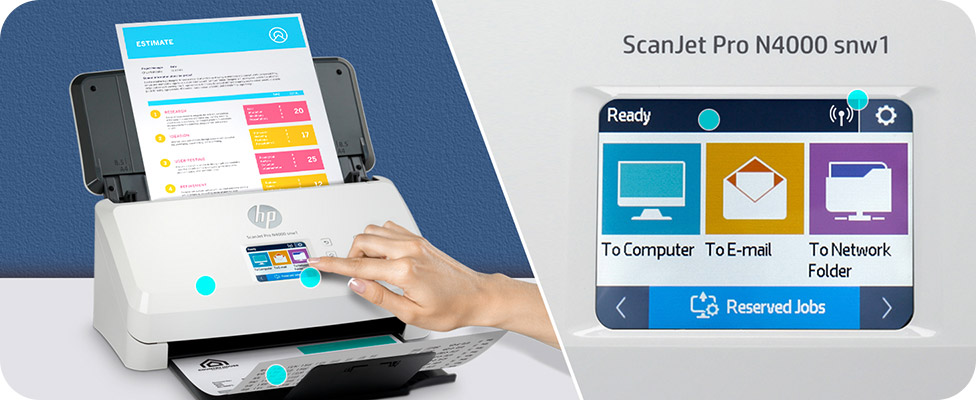 HP ScanJet Pro N4000 snw1 Sheet-feed Scanner