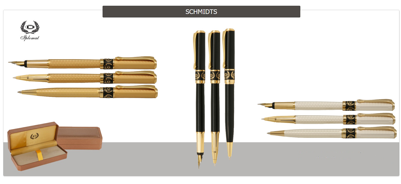 Iplomat SCHMIDTS Ballpoin Pen and Fountain Pen and Rollerball Pen Set