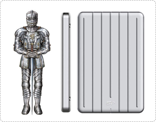 Silicon Power external hard drive, model Armor A75, capacity of 2 terabytes