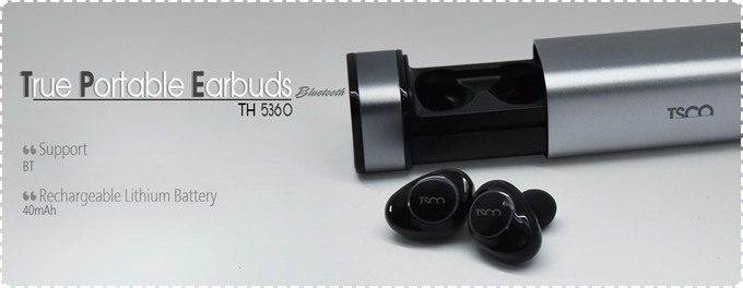 TSCO TH 5360 TWS true portable earbuds