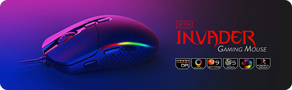 Redragon Invader M719-RGB Wired Gaming Mouse