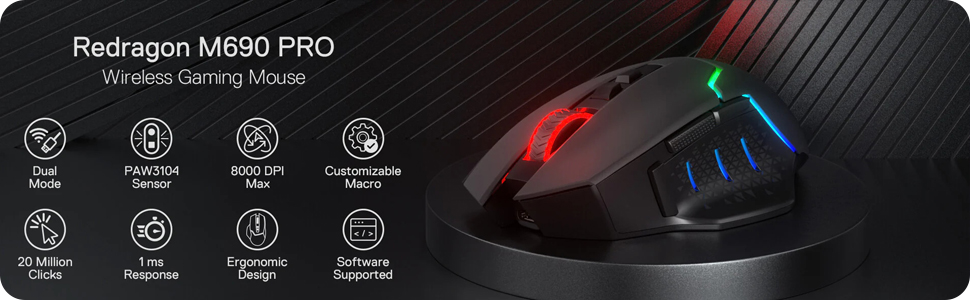 Redragon M690 PRO Wireless Gaming Mouse