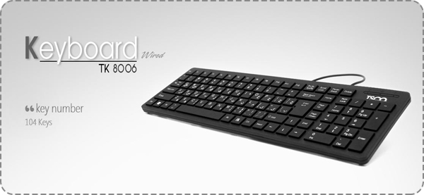 TSCO TK 8006 Keyboard With Persian Letters