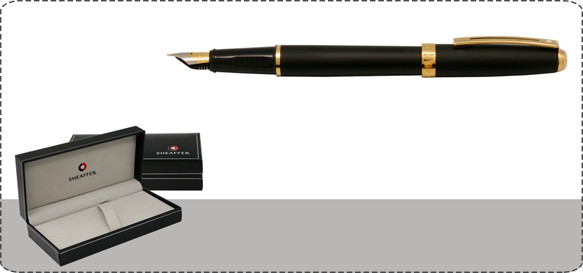 Sheaffer Prelude Black Clip Gold Tone Trim Fountain Pen