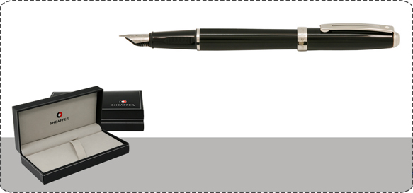 Sheaffer Prelude Black Clip Steel Tone Trim Fountain Pen