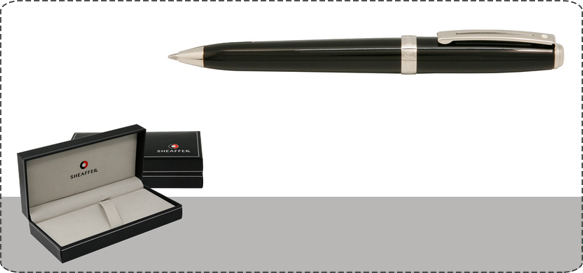 Sheaffer Prelude Black Clip Steel Tone Trim Pen