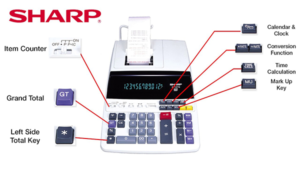 Sharp Calculators EL2615PIII Heavy-Duty Printing Calculator