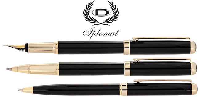 Iplomat Lord Ballpoint Pen, Rollerball Pen and Fountain Pen Set