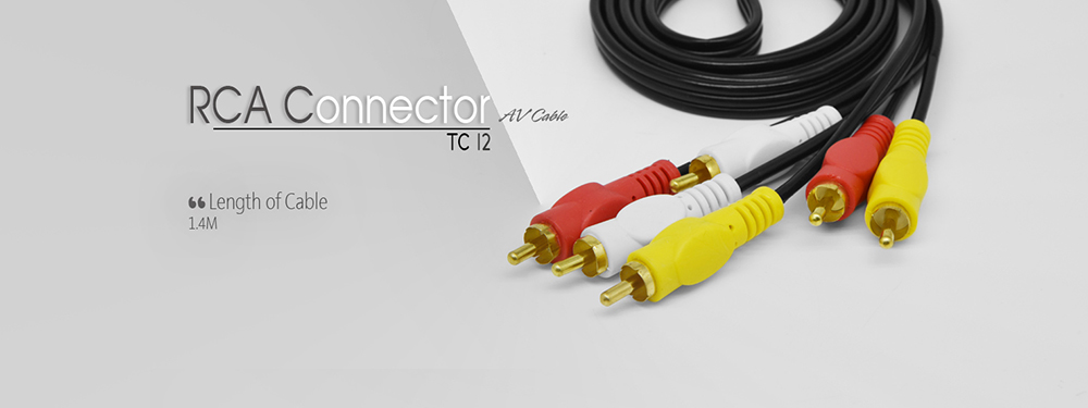 TSCO TC 12 3RCA To 3 RCA Audio And Video Cable 1.4m