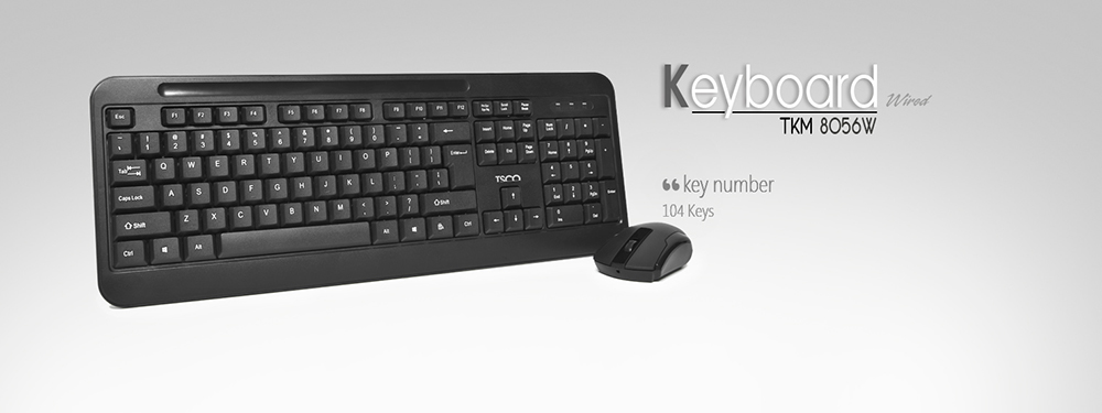  TSCO TKM 8056 Wired Keyboard and Mouse 