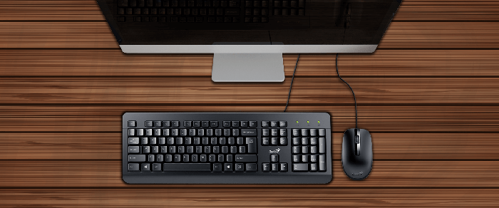Genius KM-160 Wired Keyboard and Mouse With Persian Letters