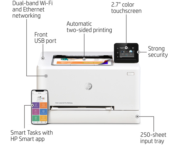 HP Color LaserJet Pro M255dw Wireless Laser Printer