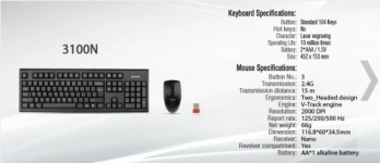 کیبورد و ماوس بی سیم ای فورتک مدل 3000N کیبورد و ماوس بی سیم ای فورتک مدل 3000N