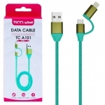 کابل تبدیل USB به لایتنینگ و MicroUSB تسکو مدل TC A101 طول 1 متر کابل تبدیل USB به لایتنینگ و MicroUSB تسکو مدل TC A101 طول 1 متر