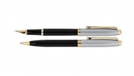 ست خودکار و خودنویس پیر کاردین مدل Leo با گیره طلایی