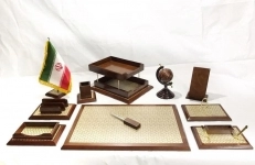 ست لوازم اداری رومیزی چرم و چوب منظم مجموعه 11 عددی ست لوازم اداری رومیزی چرم و چوب منظم مجموعه 11 عددی