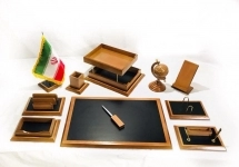 ست لوازم اداری رومیزی چرم و چوب منظم مجموعه 11 عددی ست لوازم اداری رومیزی چرم و چوب منظم مجموعه 11 عددی