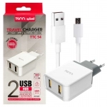 شارژر دیواری تسکو مدل TTC 54 با کابل تبدیل Micro USB شارژر دیواری تسکو مدل TTC 54 با کابل تبدیل Micro USB