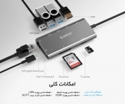 هاب چند منظوره USB-C با خروجی شبکه اوریکو مدل CLH-W2