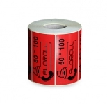 لیبل کاغذی تک ردیفه قرمز سایز 50x100 میلی متر