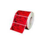 لیبل کاغذی تک ردیفه قرمز سایز 40x75 میلی متر