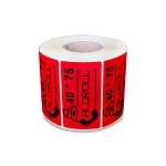 لیبل کاغذی تک ردیفه قرمز سایز 40x75 میلی متر