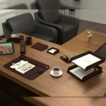 ست رومیزی اداری 8 تیکه آونگ دکو مدل M7 رنگ قهوه ای ست رومیزی اداری 8 تیکه آونگ دکو مدل M7 رنگ قهوه ای