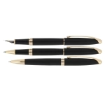 ست خودکار و خودنویس و روان نویس یوروپن مدل Ring طرح مشکی مات گیره زرد ست خودکار و خودنویس و روان نویس یوروپن مدل Ring طرح مشکی مات گیره زرد