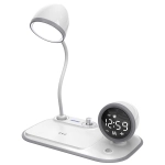 چراغ مطالعه و شارژر وایرلس 15 وات رومیزی ساعت دار