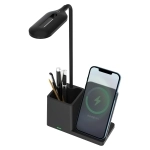 چراغ مطالعه شارژر وایرلس‌دار و جاقلمی‌دار رومیزی