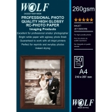 کاغذ فتوگلاسه ولف سایز A4 وزن 260 گرم 50 برگ