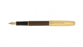 خودنویس یوروپن مدل CLUB رنگ قهوه ای نیمه طلایی