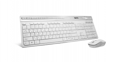 کیبورد و ماوس بی سیم تسکو مدل TKM7106W رنگ سفید