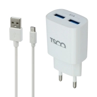 شارژر دیواری تسکو مدل TTC 62 با کابل تبدیل Micro USB