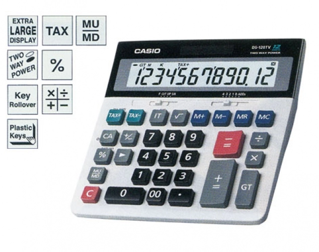 ماشین حساب رومیزی کاسیو مدل DS-120TV ماشین حساب رومیزی کاسیو مدل DS-120TV