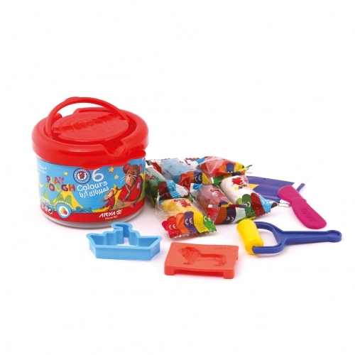 خمیربازی سطلی 6 رنگ آریا خمیربازی سطلی 6 رنگ آریا