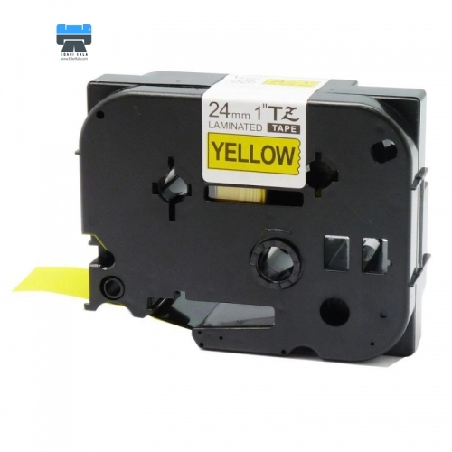 کاست برچسب لیبل مشکی روی زرد برادر TZe651