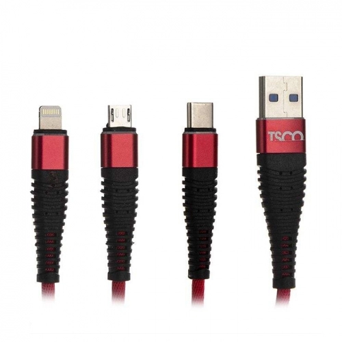 کابل تبدیل USB-C به لایتنینگ و microUSB تسکو مدل TC A33 طول 1.20 متر کابل تبدیل USB-C به لایتنینگ و microUSB تسکو مدل TC A33 طول 1.20 متر