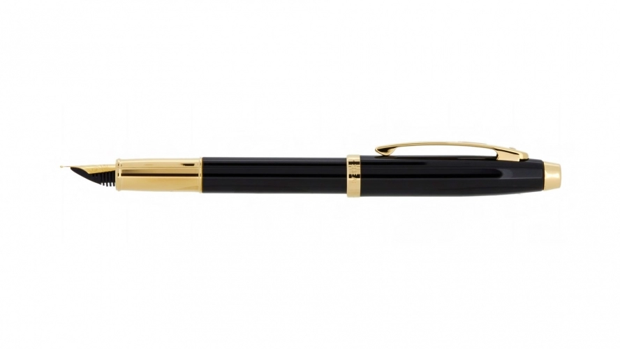 خودنویس شیفر مدل 100 مشکی لاکی گیره زرد خودنویس شیفر مدل 100 مشکی لاکی گیره زرد