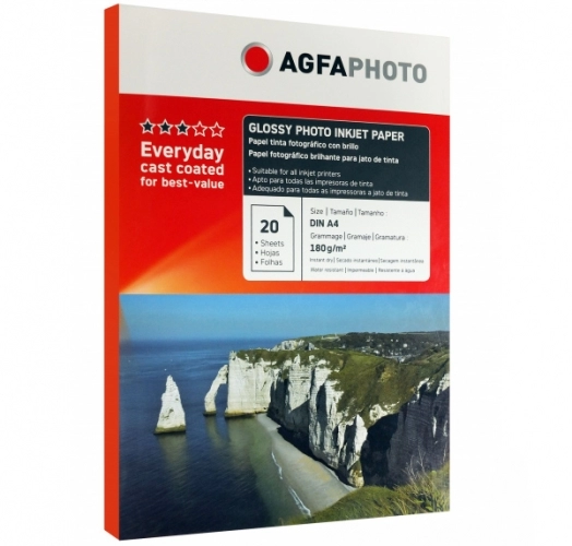 کاغذ فتوگلاسه آگفا سایز A4 وزن 180 گرم 20 برگ