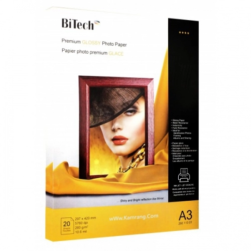 کاغذ فتوگلاسه بایتک سایز A3 وزن 260 گرم 20 برگ کاغذ فتوگلاسه بایتک سایز A3 وزن 260 گرم 20 برگ