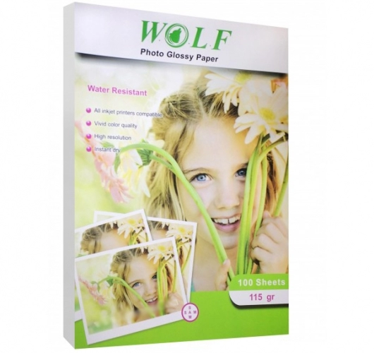 کاغذ فتوگلاسه ولف سایز A4 وزن 115 گرم 100 برگ